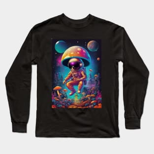 Psychedelic Dj Astronaut - Catsondrugs.com - astronaut, space, stars, galaxy, nasa, cool, planets, funny, universe, astros, astronomy, trippy, surreal, asteroidday, planet Long Sleeve T-Shirt